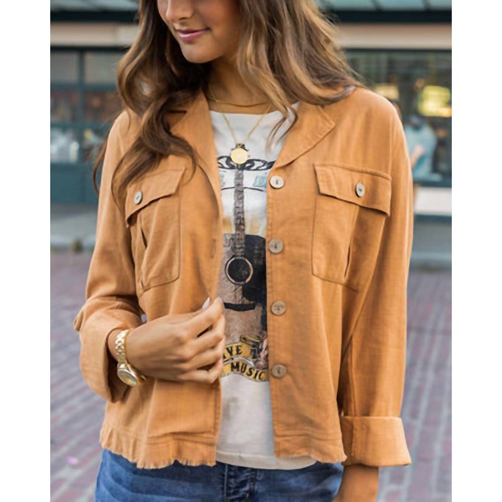 NEW GRACE AND LACE linen safari jacket in chai